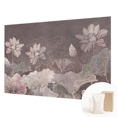 Papel mural texturado decorativo con motivo botánico de estilo pacífico