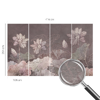 Papel mural texturado decorativo con motivo botánico de estilo pacífico