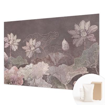 Papel mural texturado decorativo con motivo botánico de estilo pacífico