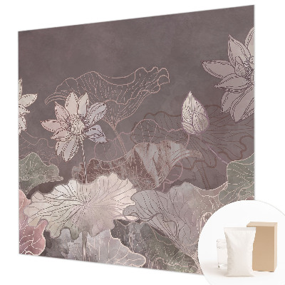 Papel mural texturado decorativo con motivo botánico de estilo pacífico