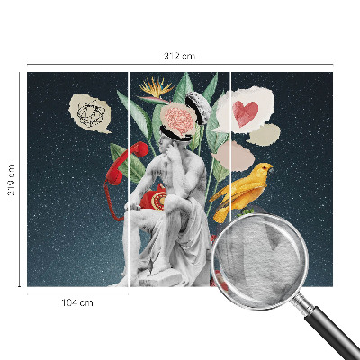 Fotomural decorativo para cabecero de cama con diseño de arte surrealista