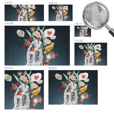 Fotomural decorativo para cabecero de cama con diseño de arte surrealista