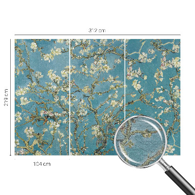 Mural de pared con estampado hermoso con ramas floridas