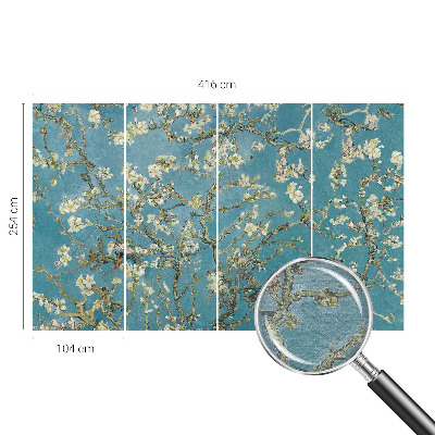 Mural de pared con estampado hermoso con ramas floridas