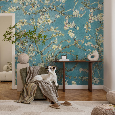 Mural de pared con estampado hermoso con ramas floridas