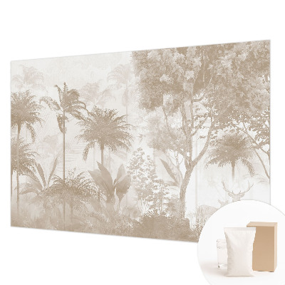 Papel mural texturado decorativo con diseño de paisaje tropical