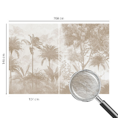 Papel mural texturado decorativo con diseño de paisaje tropical