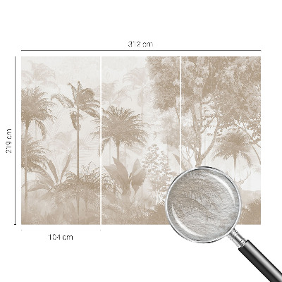 Papel mural texturado decorativo con diseño de paisaje tropical