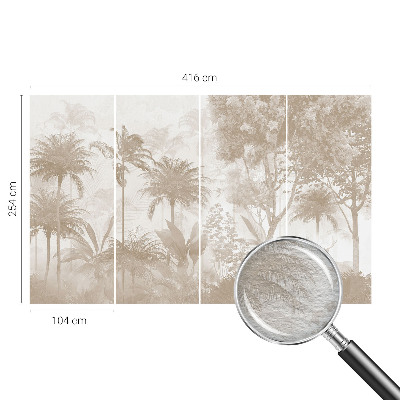 Papel mural texturado decorativo con diseño de paisaje tropical