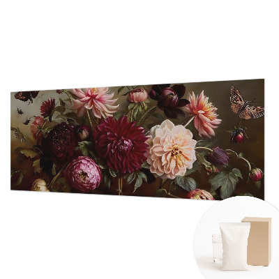 Mural de pared con estampado hermoso con un motivo floral majestuoso