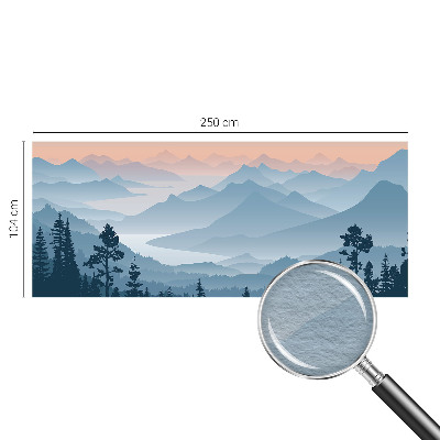 Papel mural con patrón decorativo con diseño de panorama de montaña