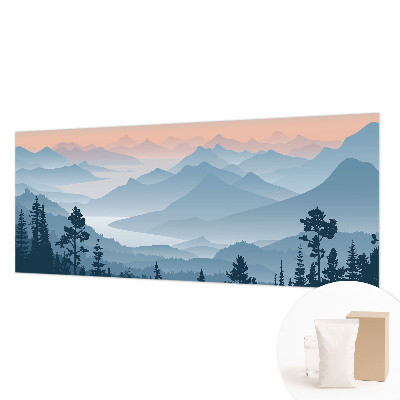 Papel mural con patrón decorativo con diseño de panorama de montaña