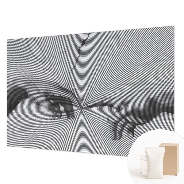 Fotomural decorativo para cabecero de cama con diseño de manos hipnóticas