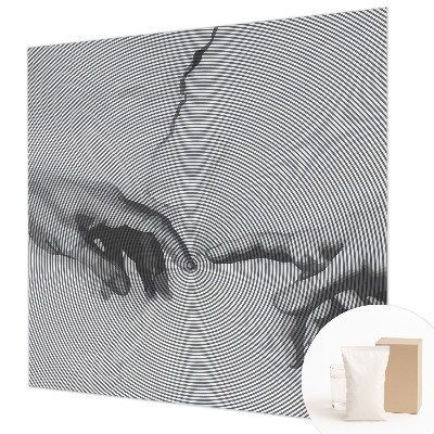 Fotomural decorativo para cabecero de cama con diseño de manos hipnóticas