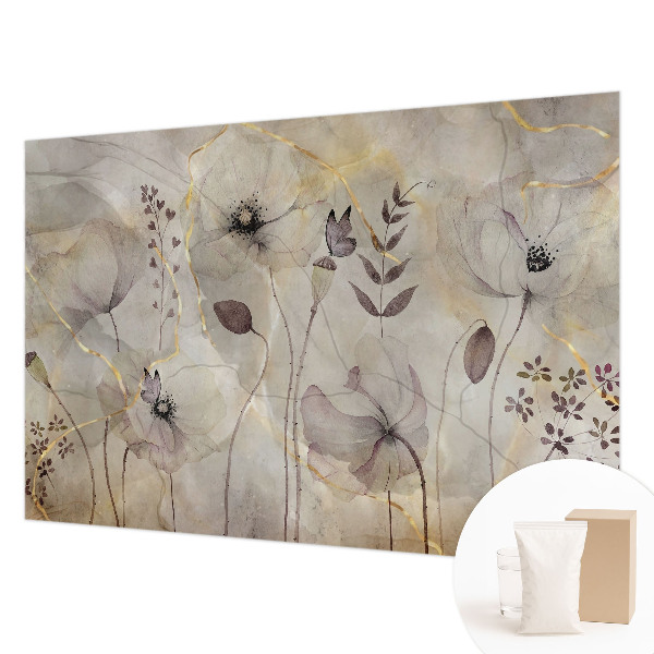 Papel mural con patrón decorativo con flores delicadas