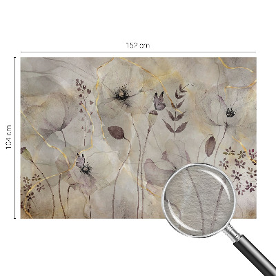 Papel mural con patrón decorativo con flores delicadas