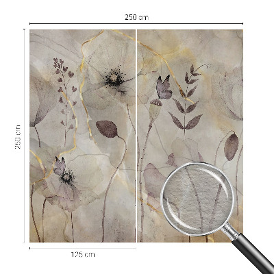 Papel mural con patrón decorativo con flores delicadas