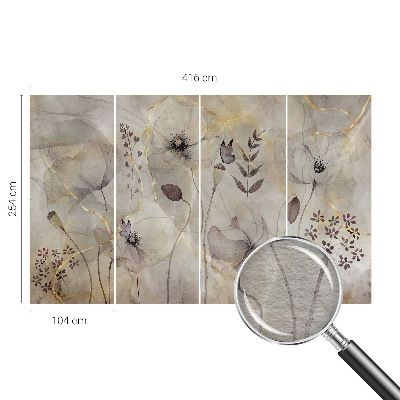 Papel mural con patrón decorativo con flores delicadas