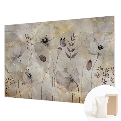 Papel mural con patrón decorativo con flores delicadas