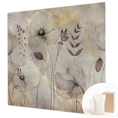 Papel mural con patrón decorativo con flores delicadas