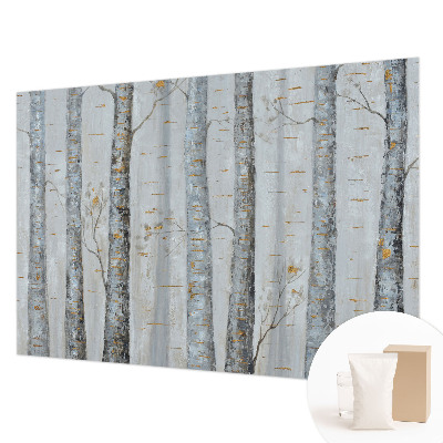 Mural de pared con estampado hermoso con diseño de abedules