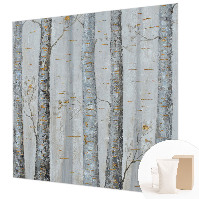Mural de pared con estampado hermoso con diseño de abedules