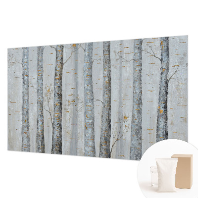 Mural de pared con estampado hermoso con diseño de abedules