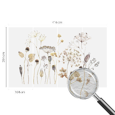 Mural decorativo con diseño de flores silvestres
