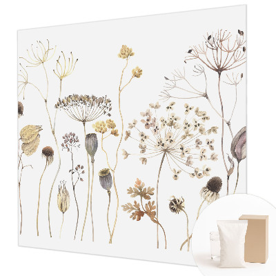 Mural decorativo con diseño de flores silvestres