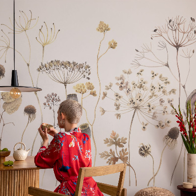 Mural decorativo con diseño de flores silvestres