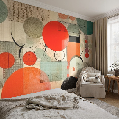 Papel mural texturado decorativo con un motivo de abstracción colorida