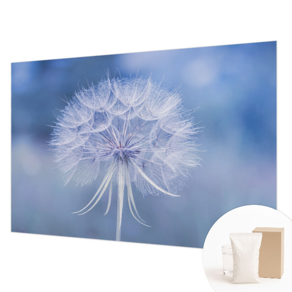 Fotomural decorativo para cabecero de cama con un diseño en tonos azul delicados