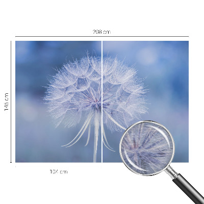 Fotomural decorativo para cabecero de cama con un diseño en tonos azul delicados