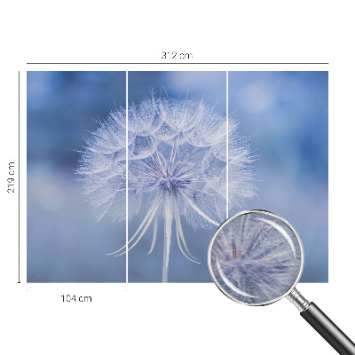 Fotomural decorativo para cabecero de cama con un diseño en tonos azul delicados