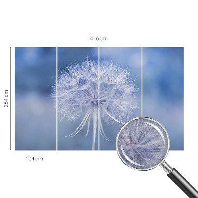 Fotomural decorativo para cabecero de cama con un diseño en tonos azul delicados