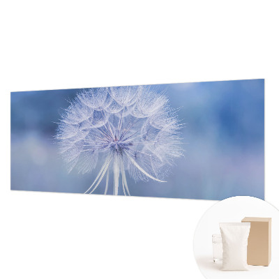 Fotomural decorativo para cabecero de cama con un diseño en tonos azul delicados