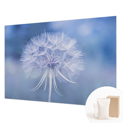 Fotomural decorativo para cabecero de cama con un diseño en tonos azul delicados
