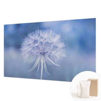 Fotomural decorativo para cabecero de cama con un diseño en tonos azul delicados