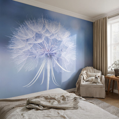 Fotomural decorativo para cabecero de cama con un diseño en tonos azul delicados