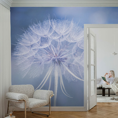 Fotomural decorativo para cabecero de cama con un diseño en tonos azul delicados