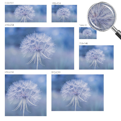 Fotomural decorativo para cabecero de cama con un diseño en tonos azul delicados