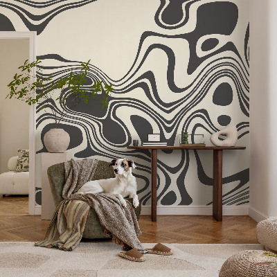 Papel mural con patrón decorativo con un diseño de líneas dinámicas