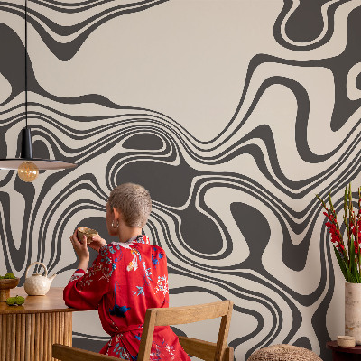 Papel mural con patrón decorativo con un diseño de líneas dinámicas