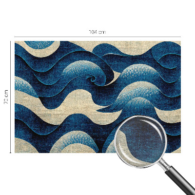Mural de pared con estampado hermoso con un diseño de olas azules