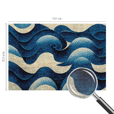 Mural de pared con estampado hermoso con un diseño de olas azules