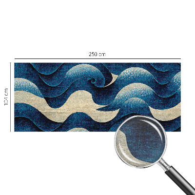 Mural de pared con estampado hermoso con un diseño de olas azules