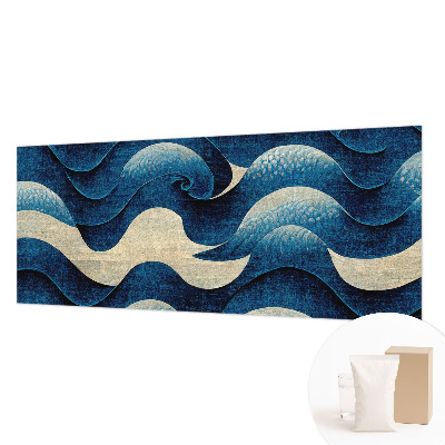 Mural de pared con estampado hermoso con un diseño de olas azules