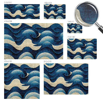 Mural de pared con estampado hermoso con un diseño de olas azules