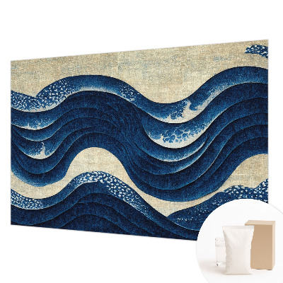 Papel mural texturado decorativo con motivos de formas oceánicas