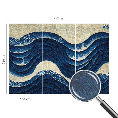 Papel mural texturado decorativo con motivos de formas oceánicas